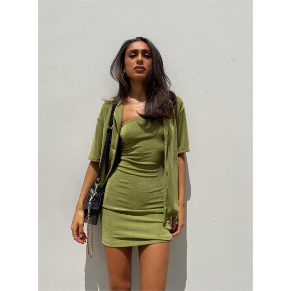 New Princess Polly MISHA Two piece set in Green Size 4